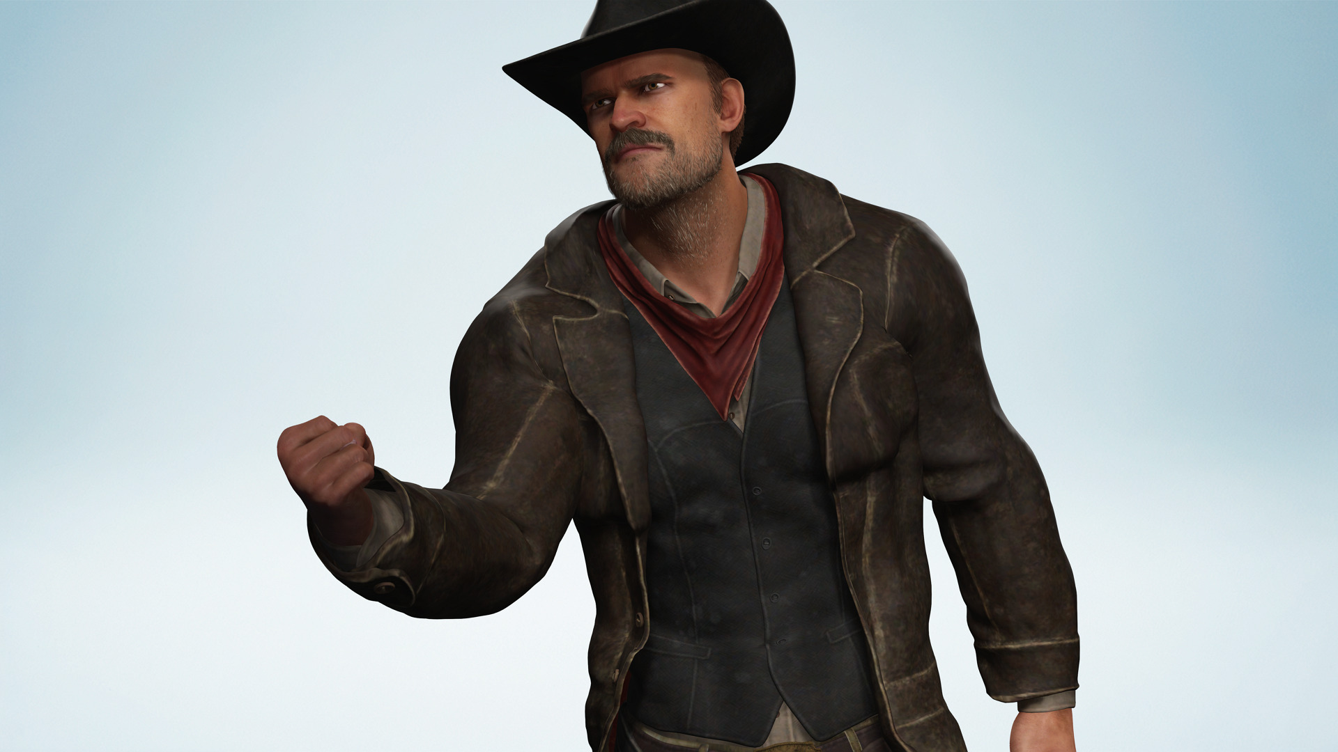 Realistic Western Cowboy Fighter Character Wild West Gunslinger Low-poly 3D model_8