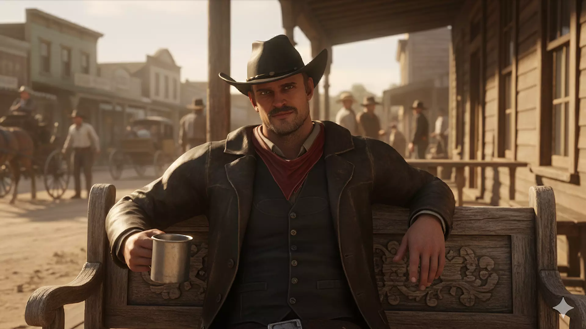 Realistic Western Cowboy Fighter Character Wild West Gunslinger Low-poly 3D model_3