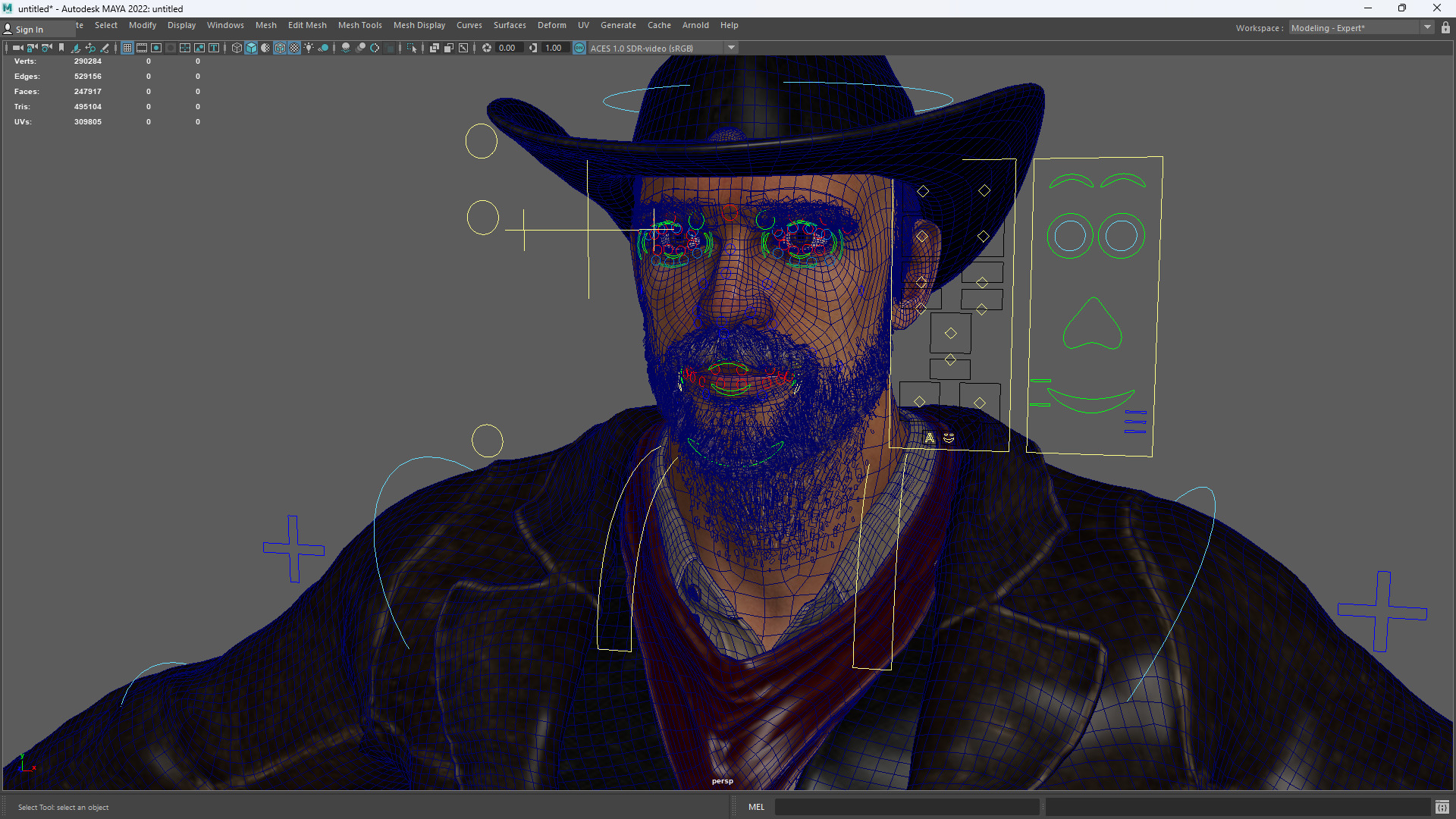 Realistic Western Cowboy Fighter Character Wild West Gunslinger Low-poly 3D model_17