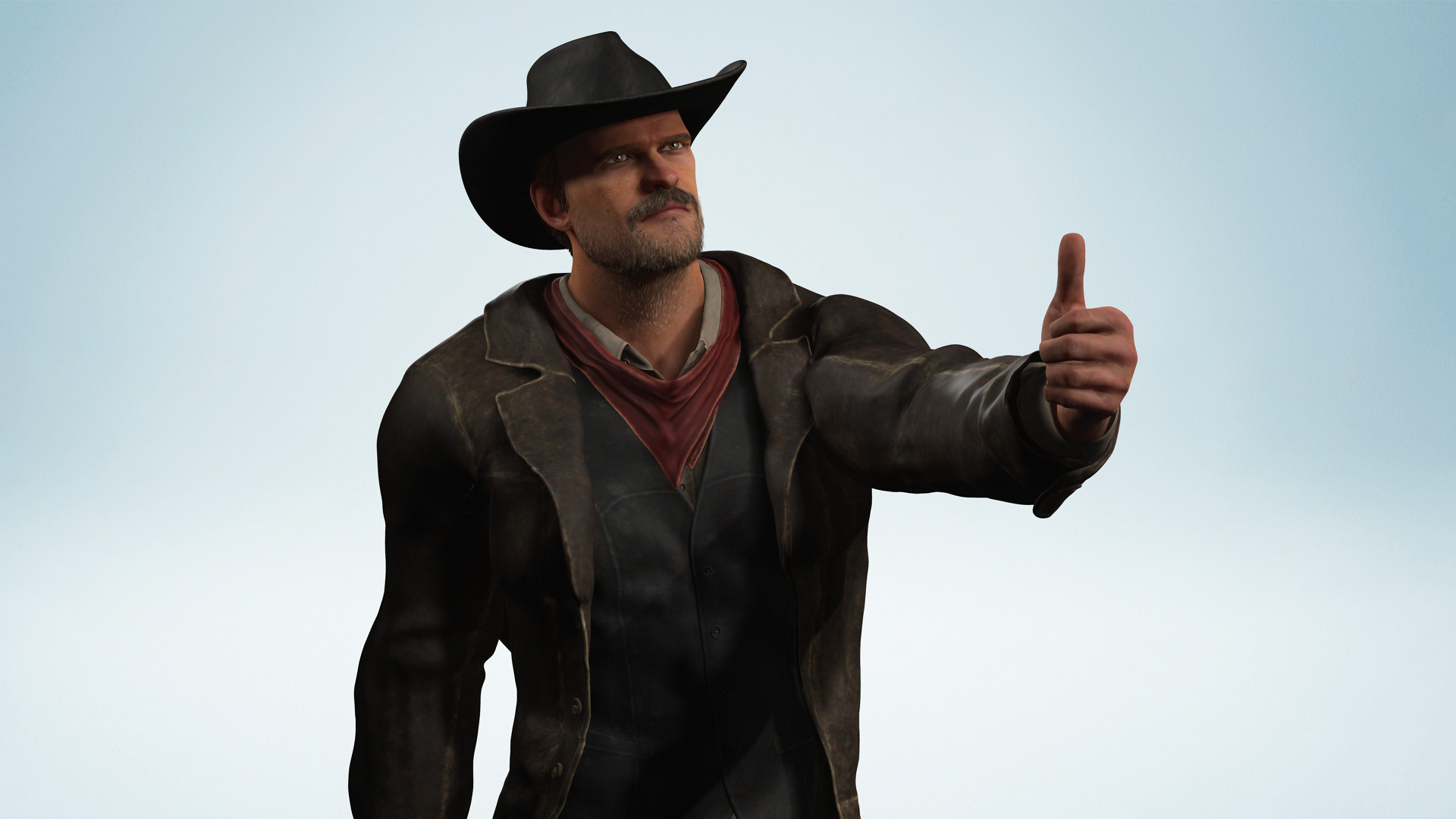 Realistic Western Cowboy Fighter Character Wild West Gunslinger Low-poly 3D model_7
