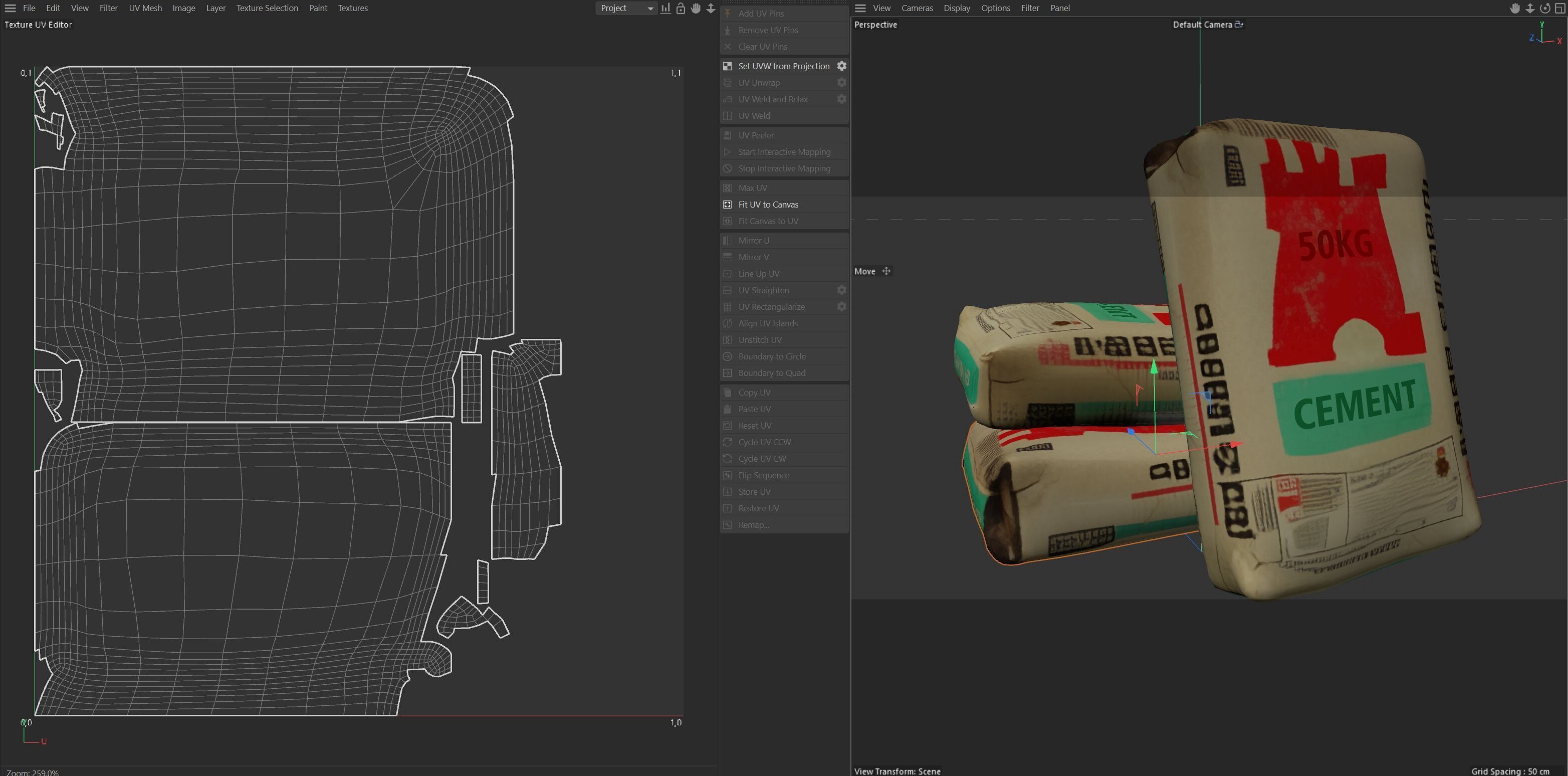 Cement sack Low-poly 3D model_6