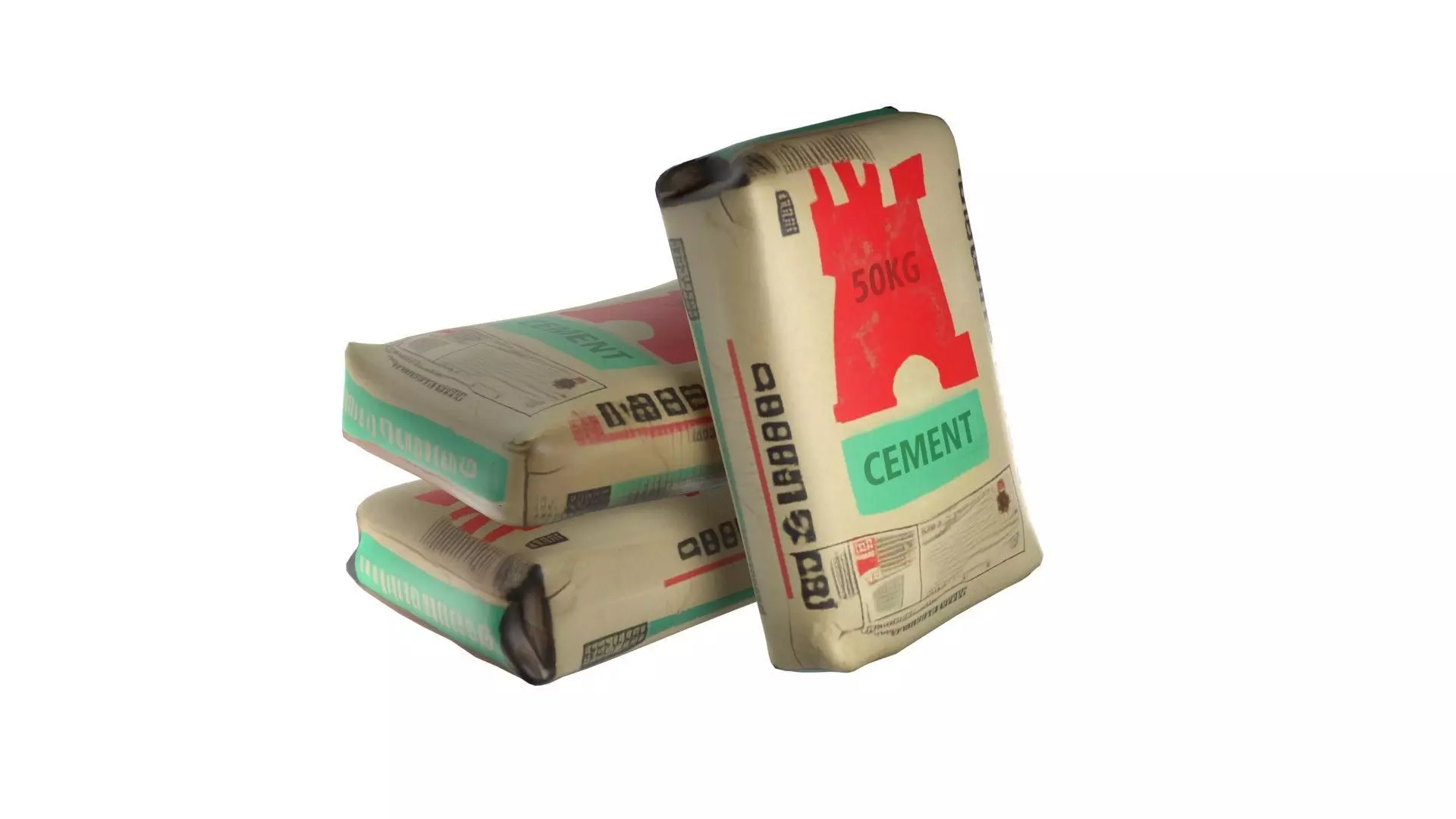 Cement sack Low-poly 3D model_0