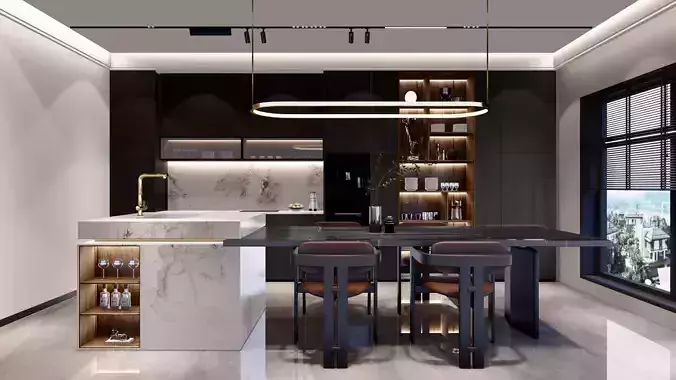 Modern sketchup  Kitchen Design 3D model