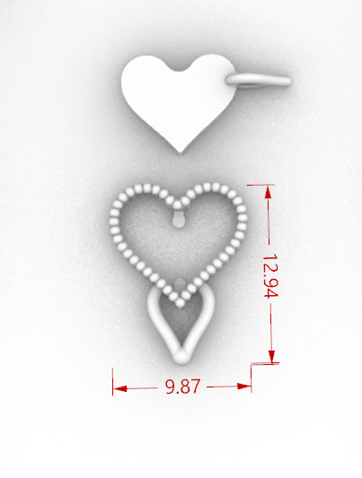 Heart necklace 3D print model_6