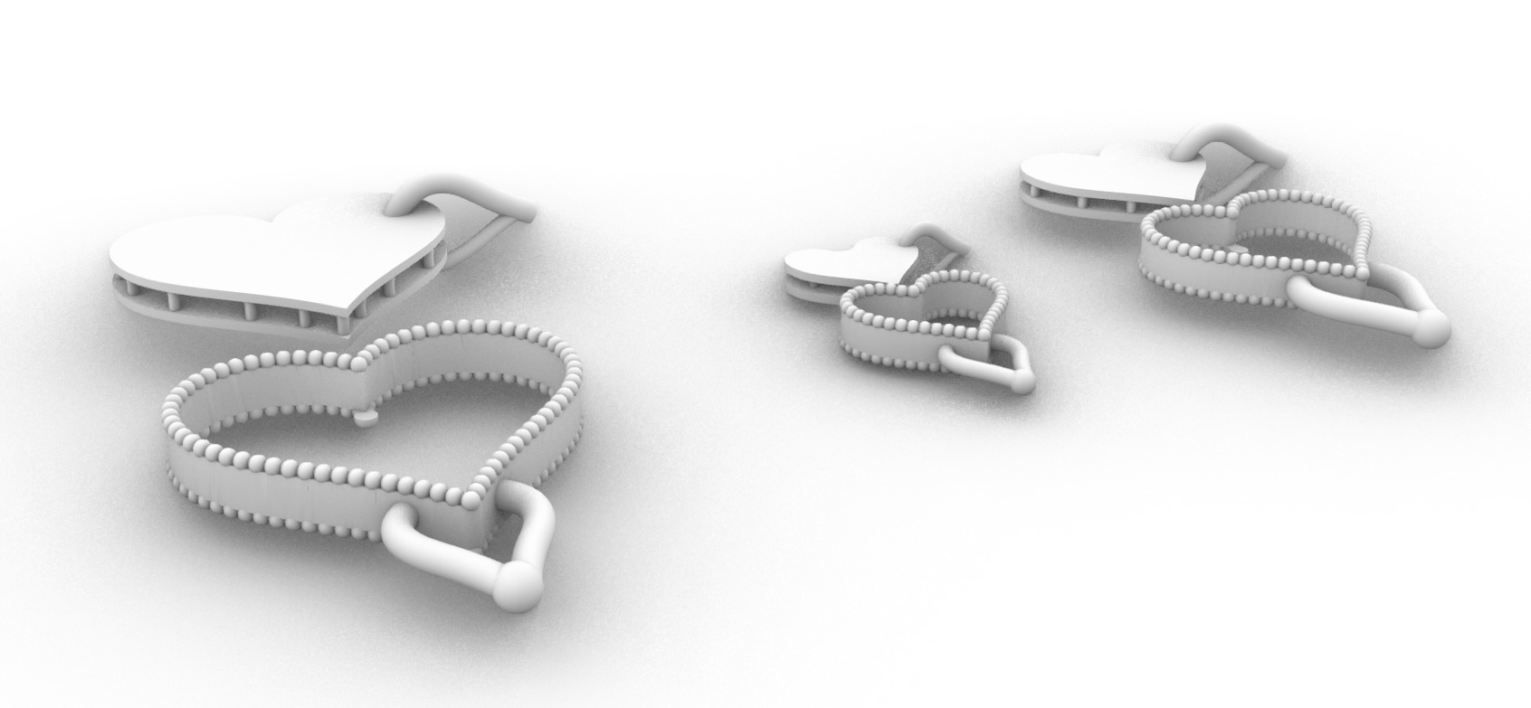 Heart necklace 3D print model_1