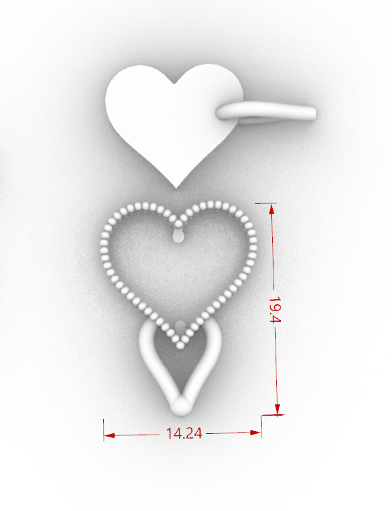 Heart necklace 3D print model_5