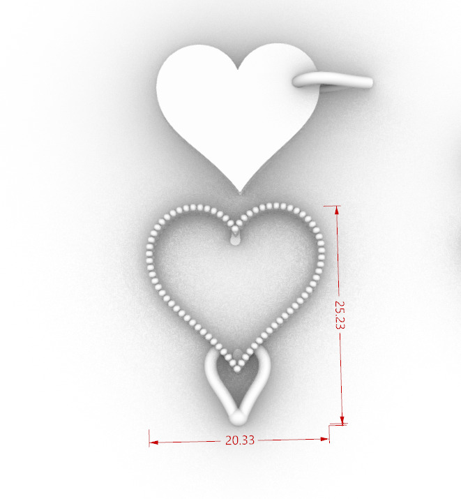 Heart necklace 3D print model_4