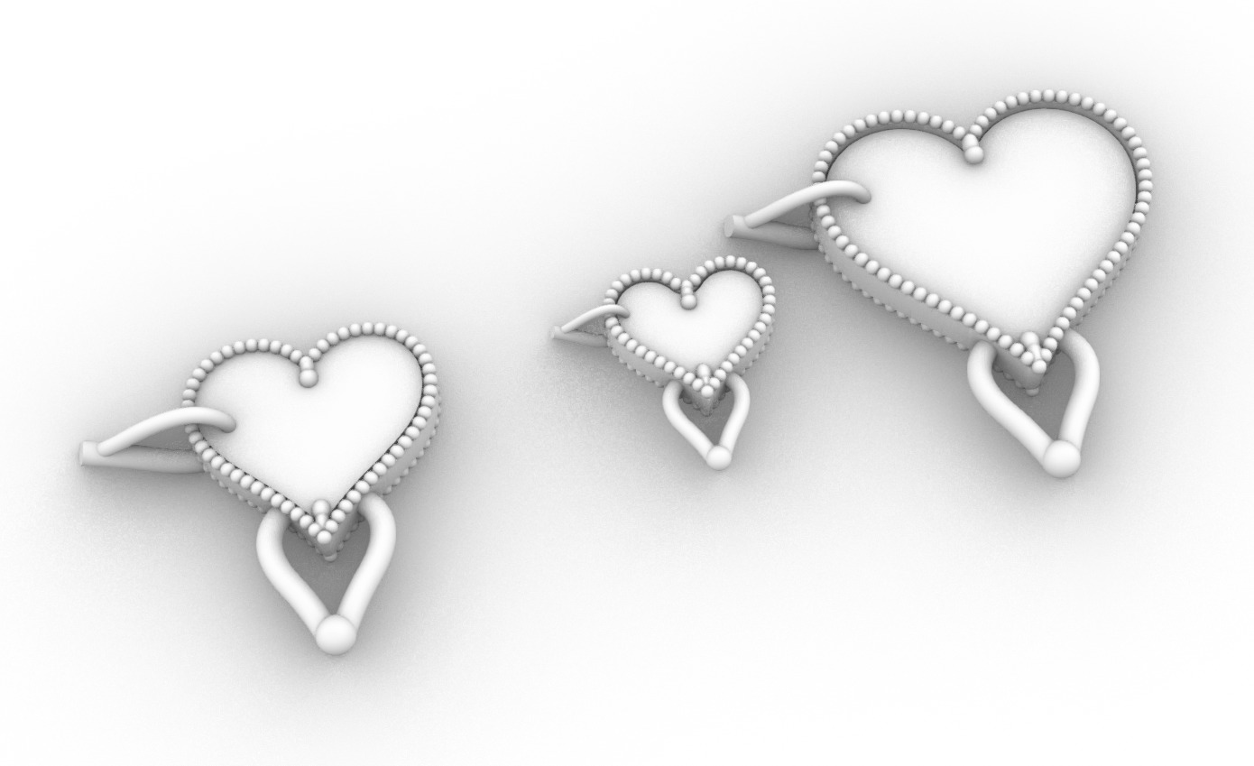 Heart necklace 3D print model_3