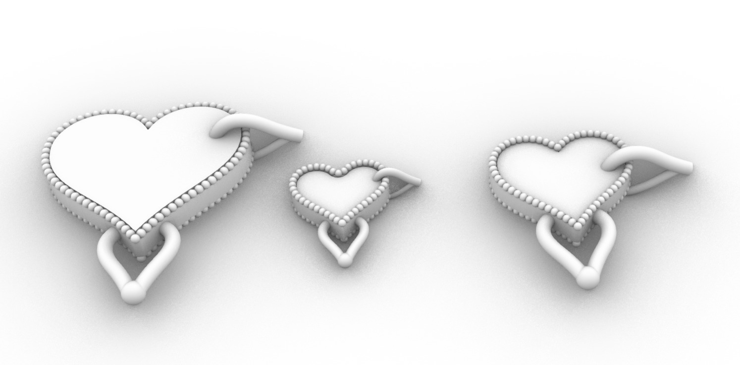 Heart necklace 3D print model_2