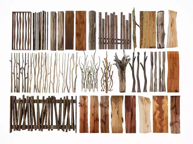 Natural Wooden Component Material Collection