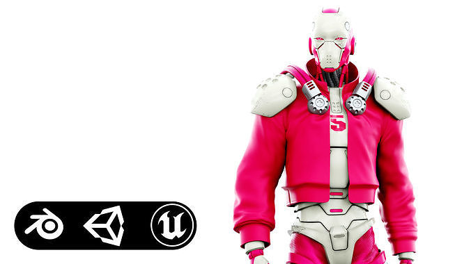 CYBORGTOPIA B-7  Rigged for Unreal Engine - Unity - MIXAMO 3D model