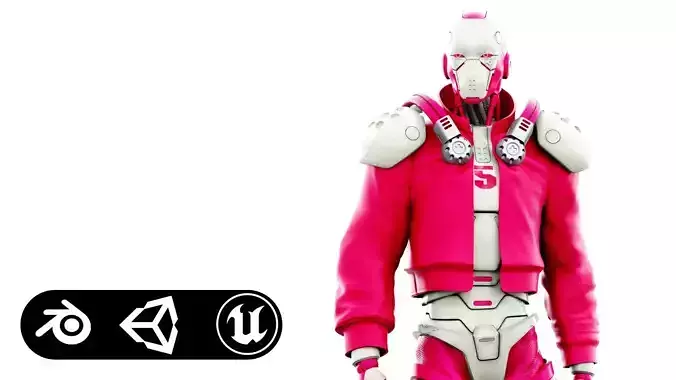 CYBORGTOPIA B-7  Rigged for Unreal Engine - Unity - MIXAMO