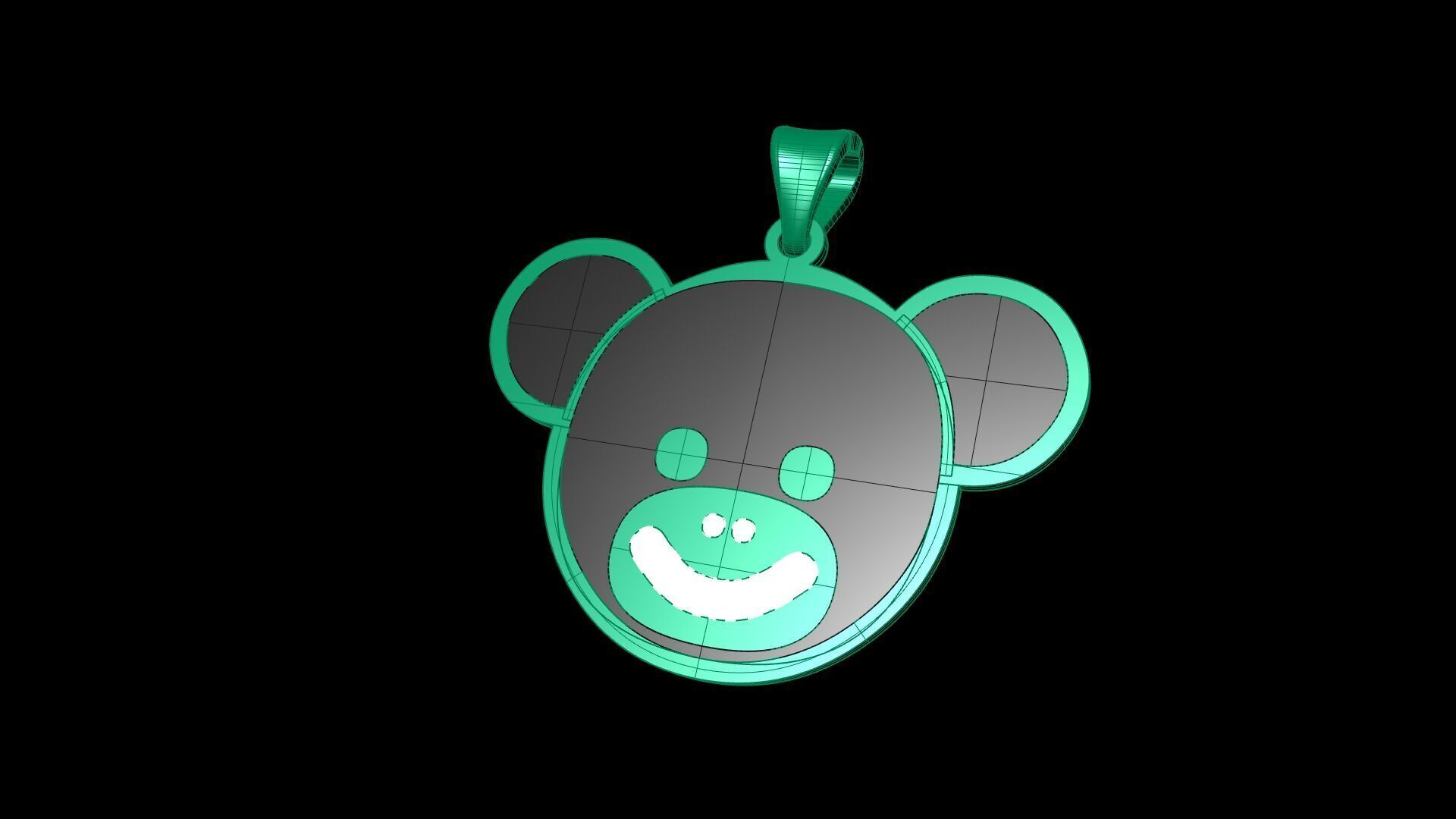 Bear Character Enamel Pendant 3D model Texture 3D print model_2