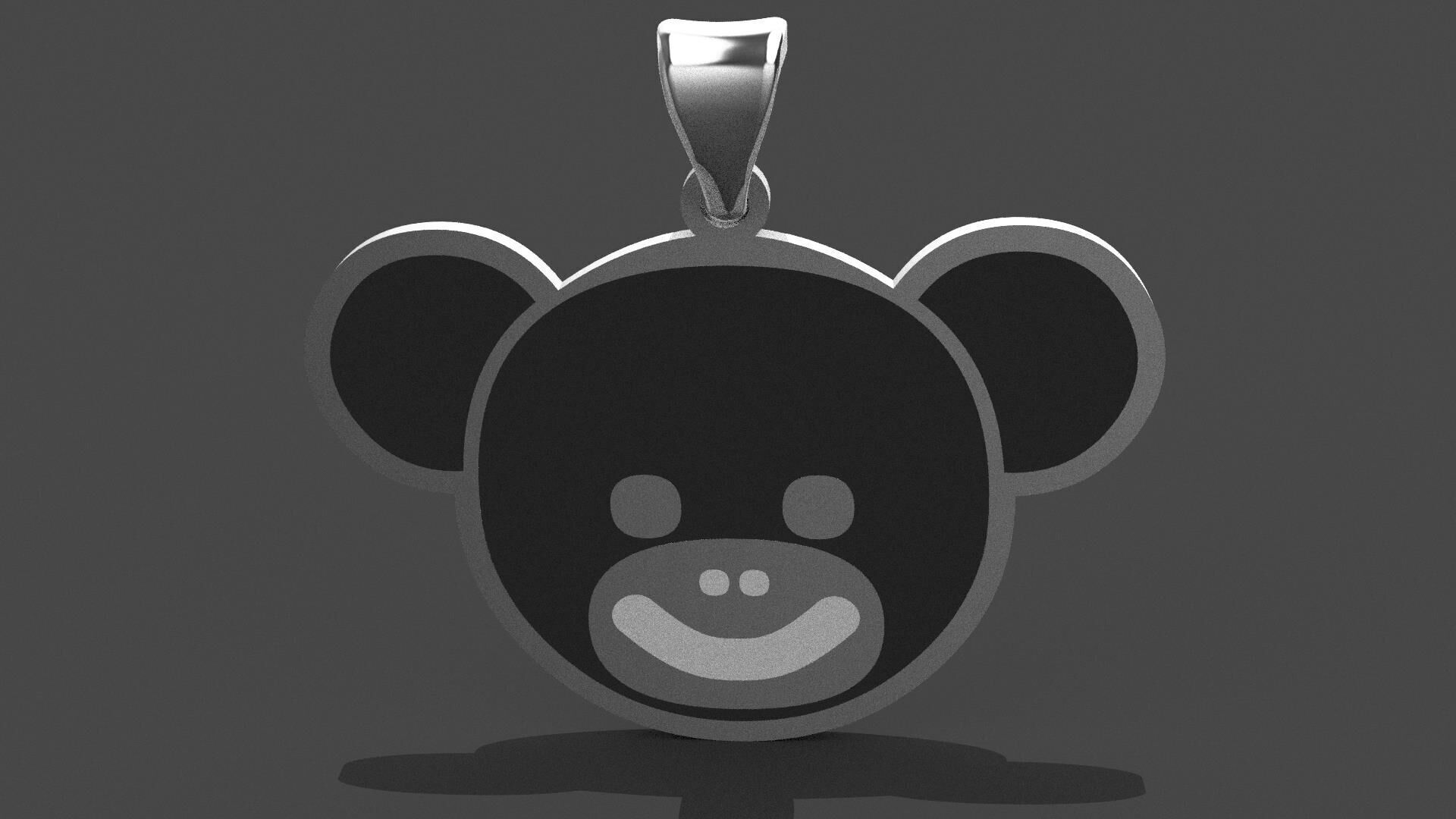 Bear Character Enamel Pendant 3D model Texture 3D print model_9