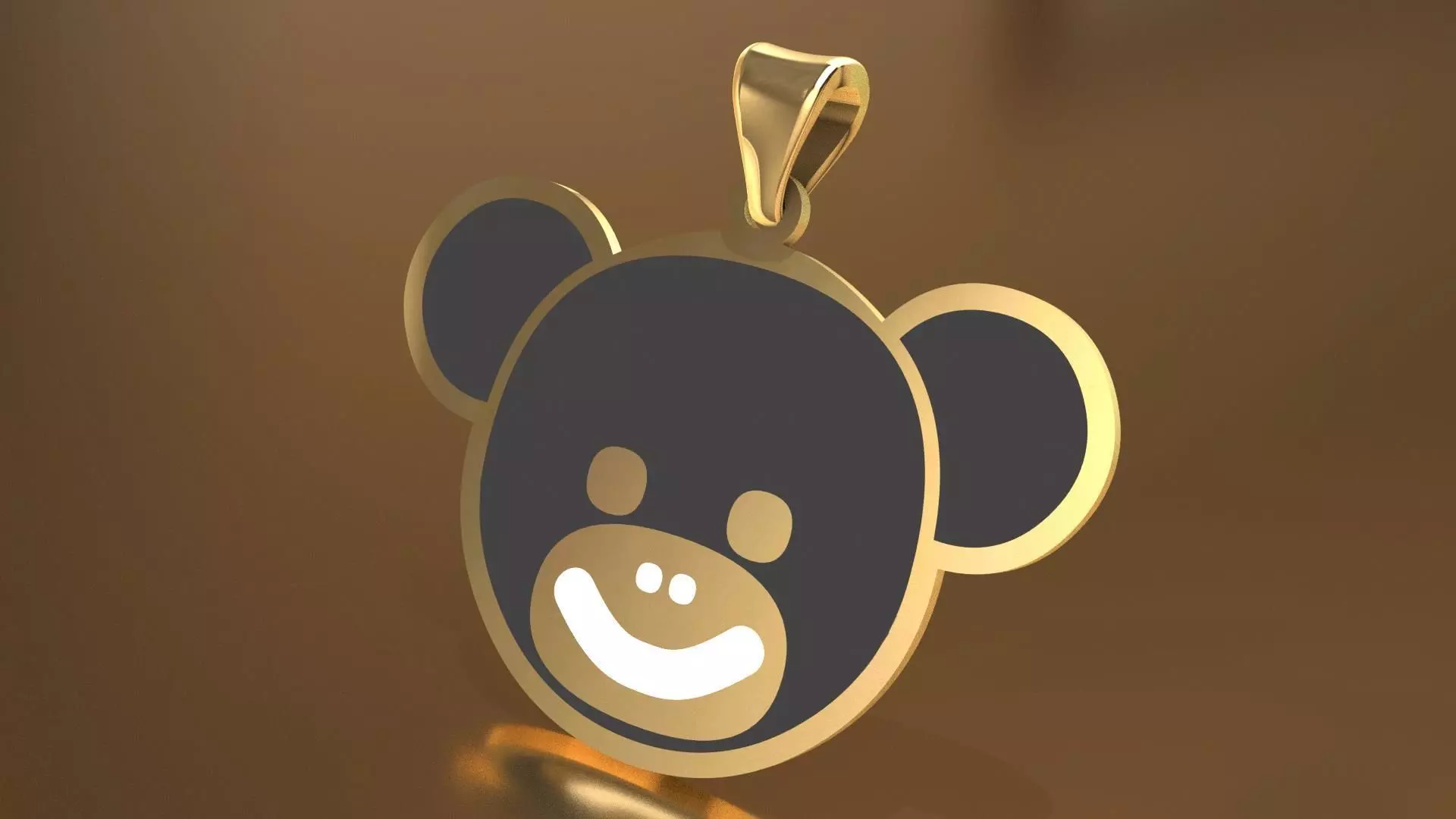 Bear Character Enamel Pendant 3D model Texture 3D print model_0