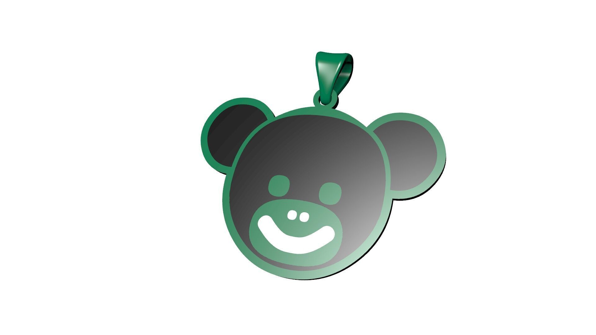 Bear Character Enamel Pendant 3D model Texture 3D print model_15