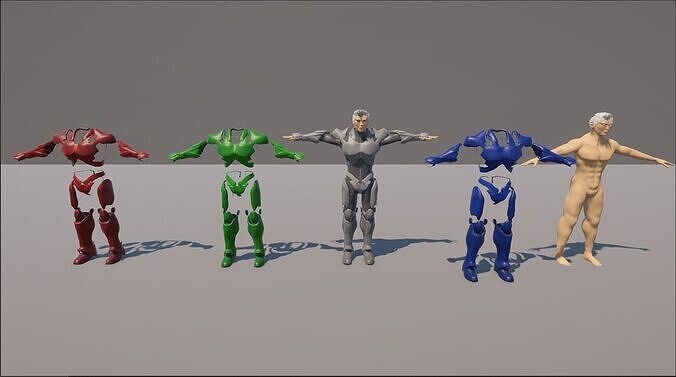 Stylized Modular Armor Pack Low-poly 3D model