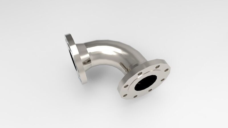 Flange Elbow 3D print model_3