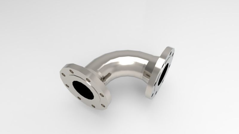 Flange Elbow 3D print model_2
