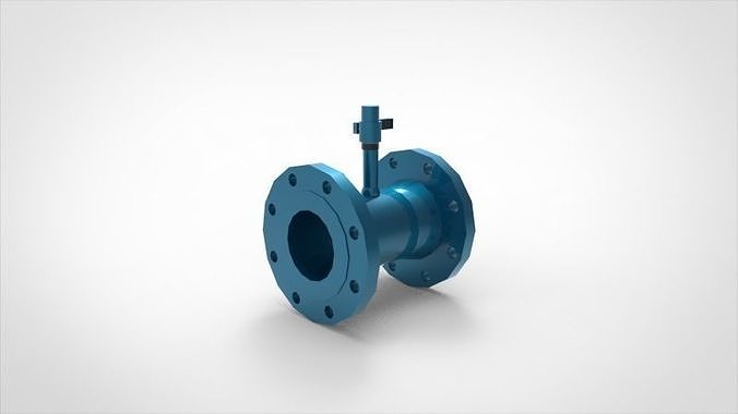 Flange full bore ball valve 3D print model