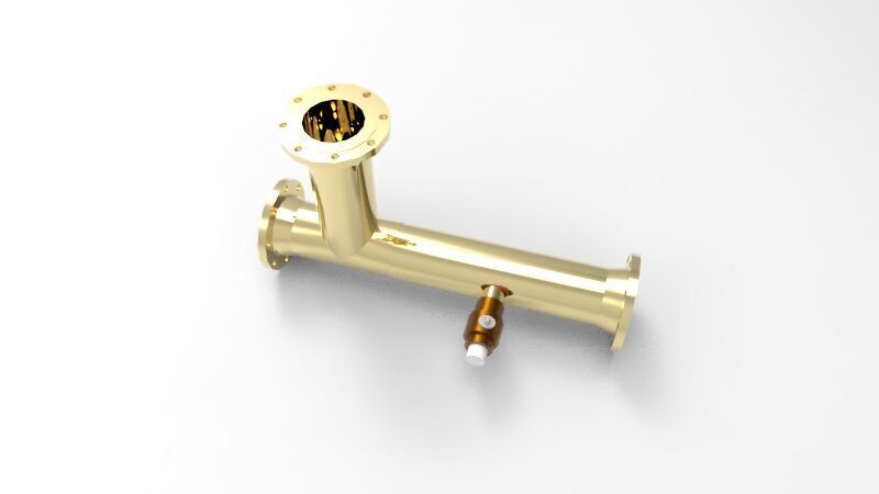 Flanged pipe tee with safety relief 3D print model_3