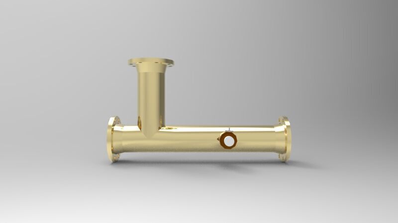 Flanged pipe tee with safety relief 3D print model_2