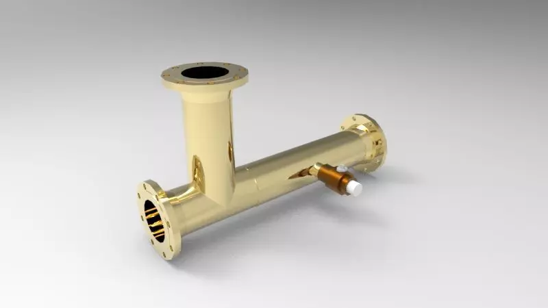 Flanged pipe tee with safety relief 3D print model_0