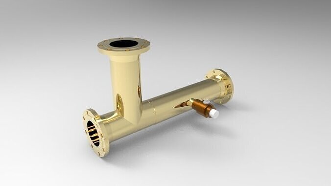 Flanged pipe tee with safety relief  3D print model