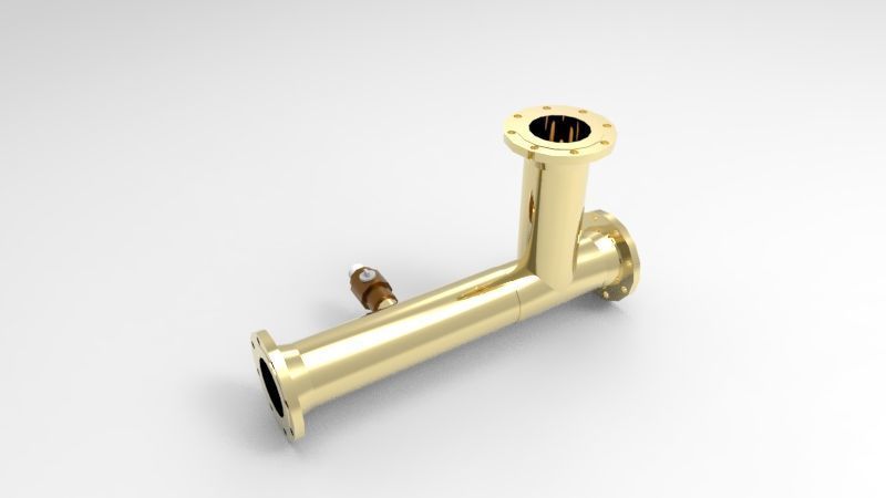 Flanged pipe tee with safety relief 3D print model_4