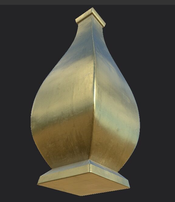Golden Vase 3D model_5