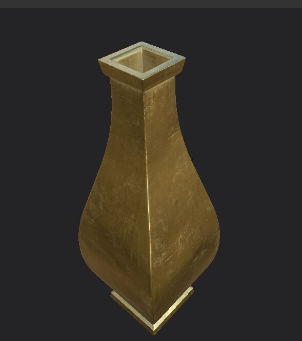 Golden Vase 3D model_4