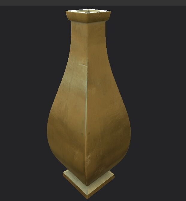 Golden Vase 3D model_2