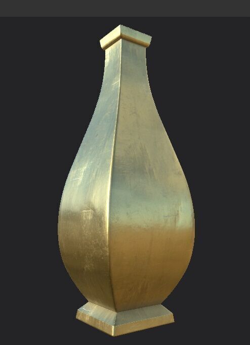 Golden Vase 3D model_3