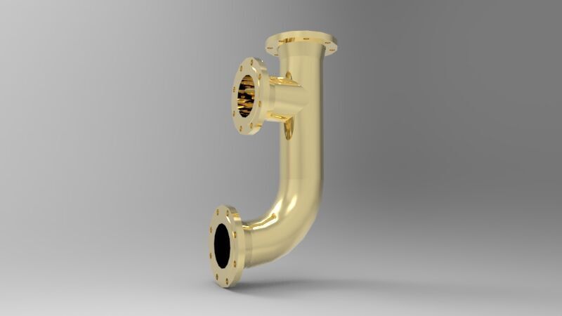 Flanged Y-branch pipe 3D print model_2