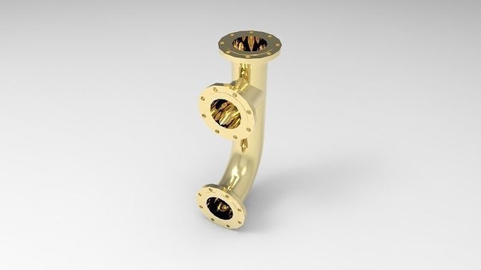Flanged Y-branch pipe 3D print model