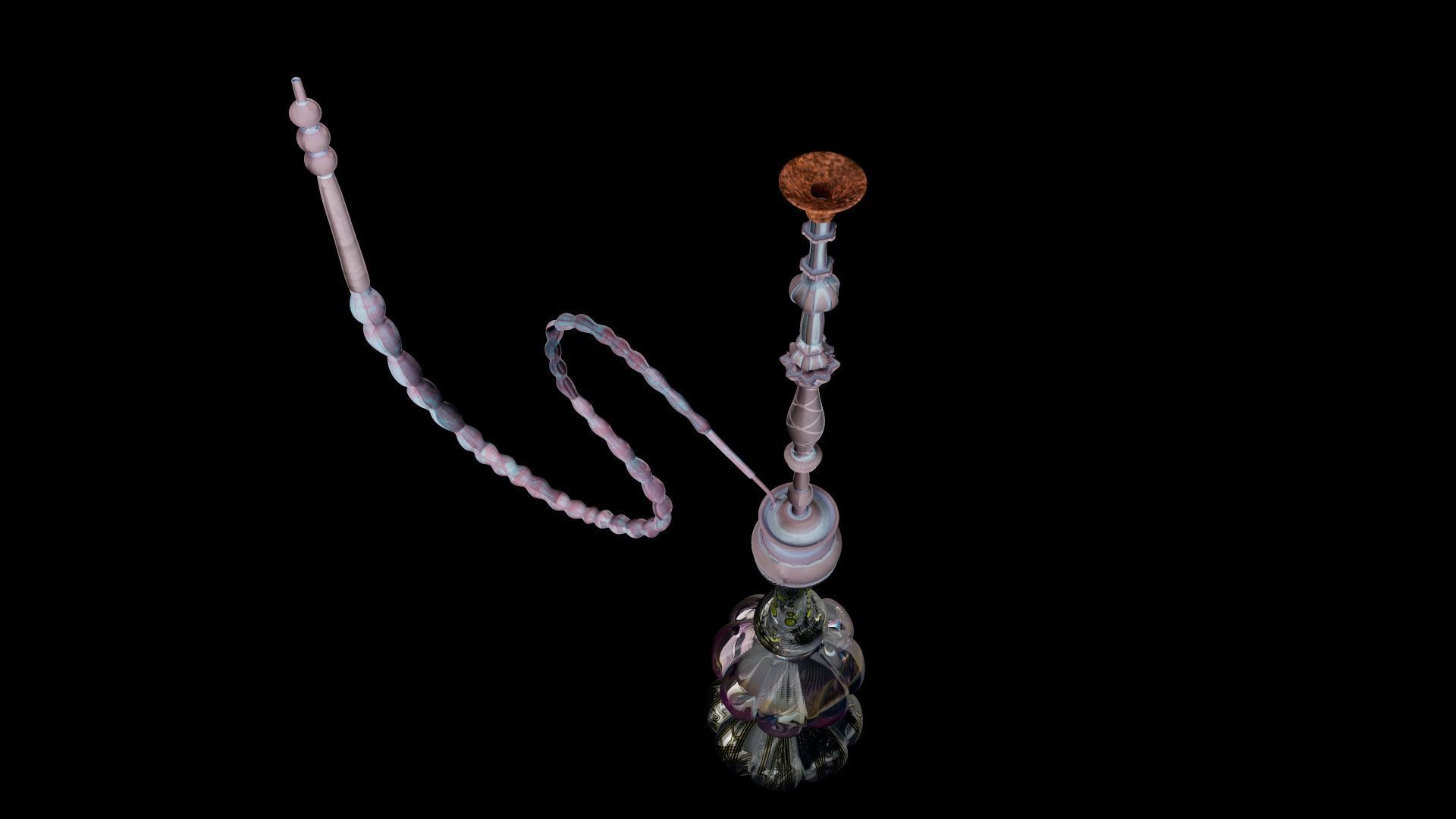 Stylized Hookah-Shisha 3D Model Low-poly 3D model_2