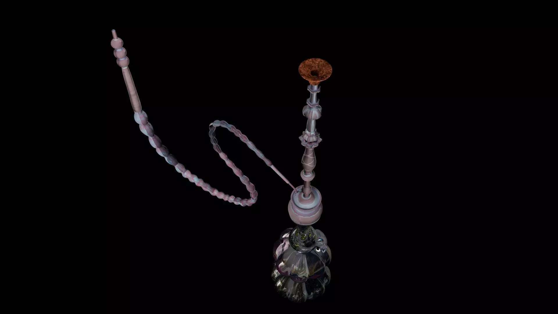 Stylized Hookah-Shisha 3D Model Low-poly 3D model_0