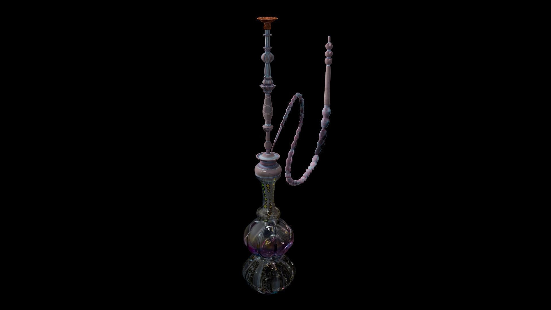 Stylized Hookah-Shisha 3D Model Low-poly 3D model_5