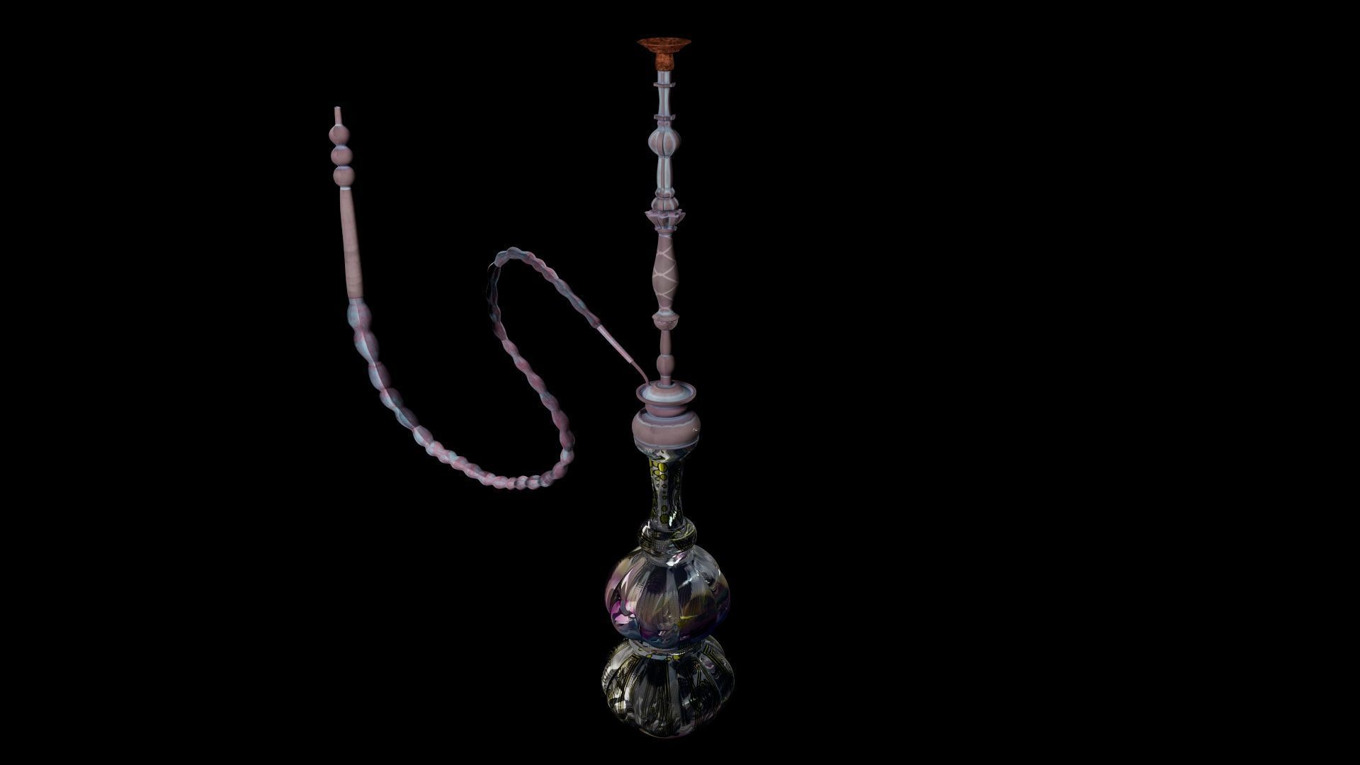 Stylized Hookah-Shisha 3D Model Low-poly 3D model_3