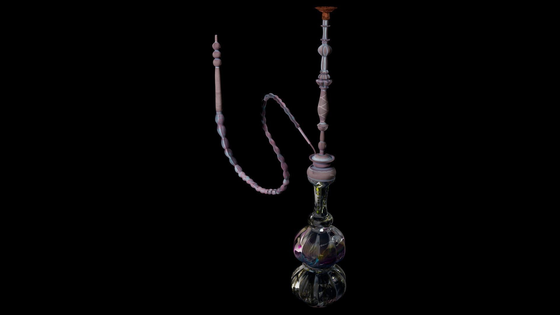 Stylized Hookah-Shisha 3D Model Low-poly 3D model_4