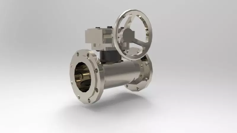  gear operated ball valve 3D print model_0