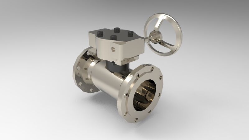 gear operated ball valve 3D print model_4