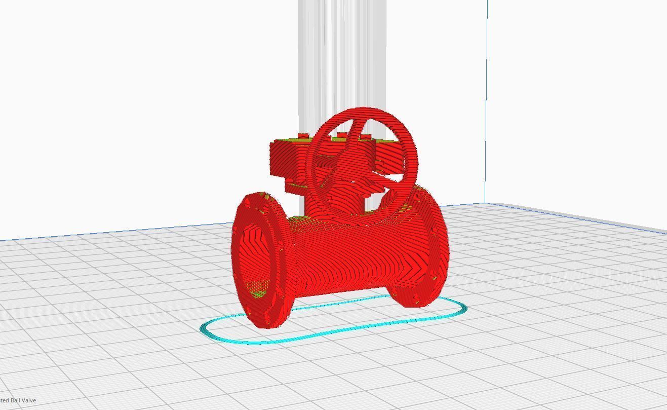  gear operated ball valve 3D print model_1