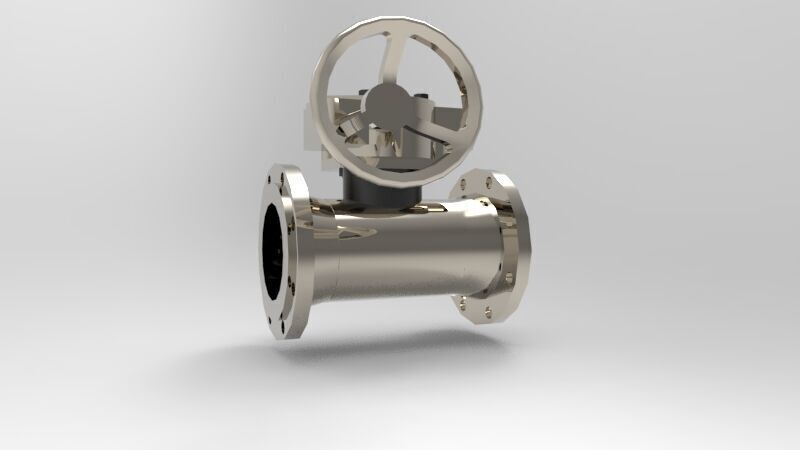  gear operated ball valve 3D print model_2