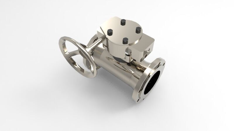  gear operated ball valve 3D print model_3