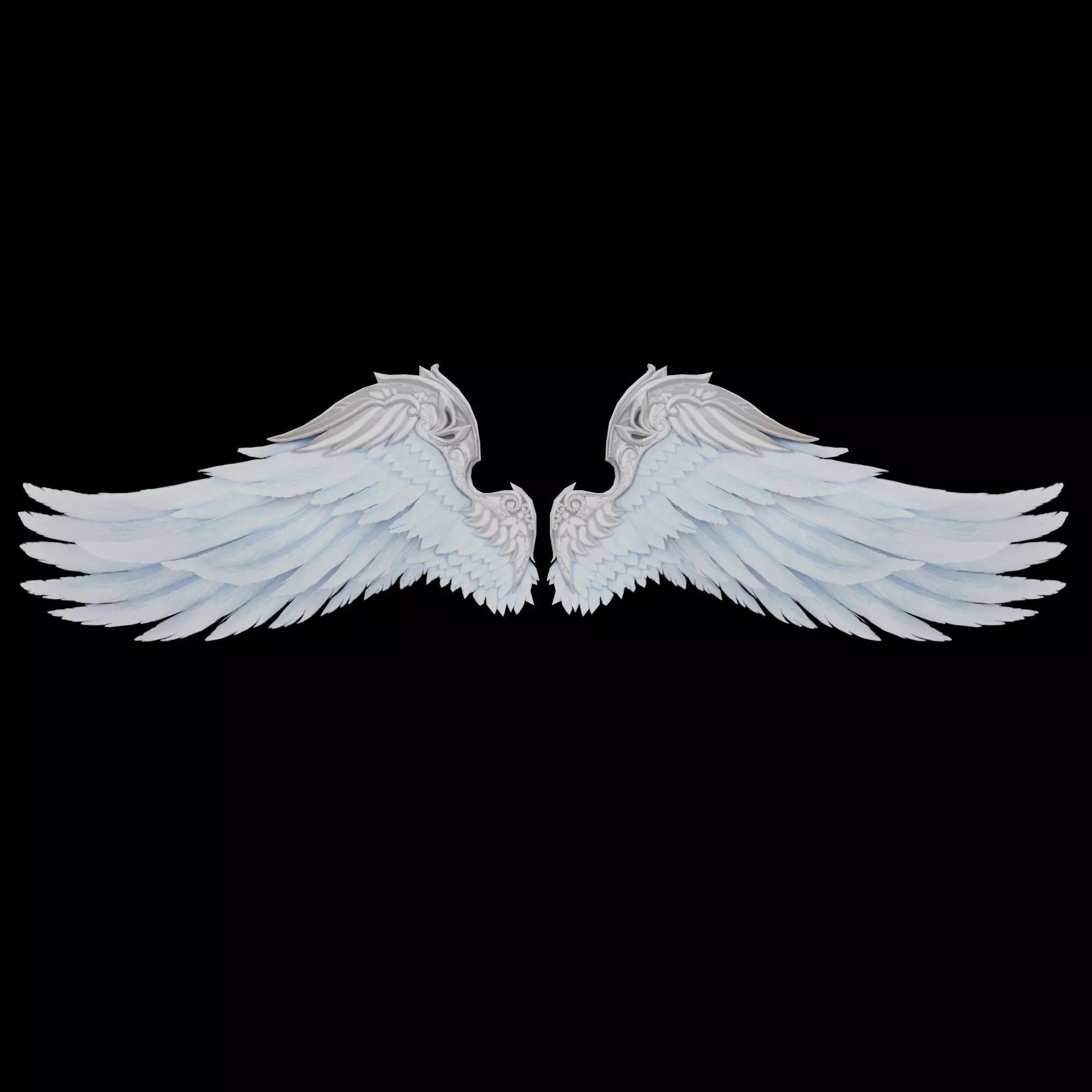 Angel Wings low-poly Low-poly 3D model_0