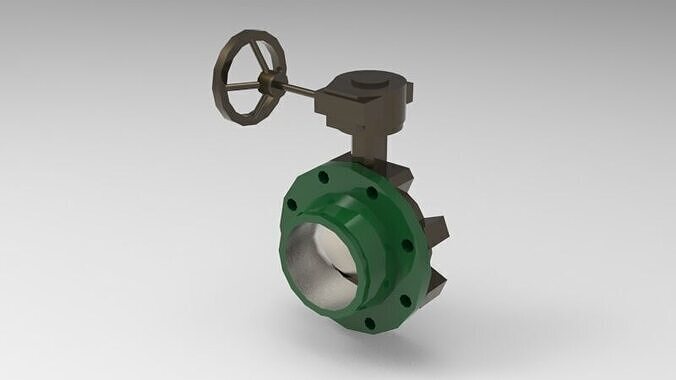 gear operated butterfly valve 3D print model