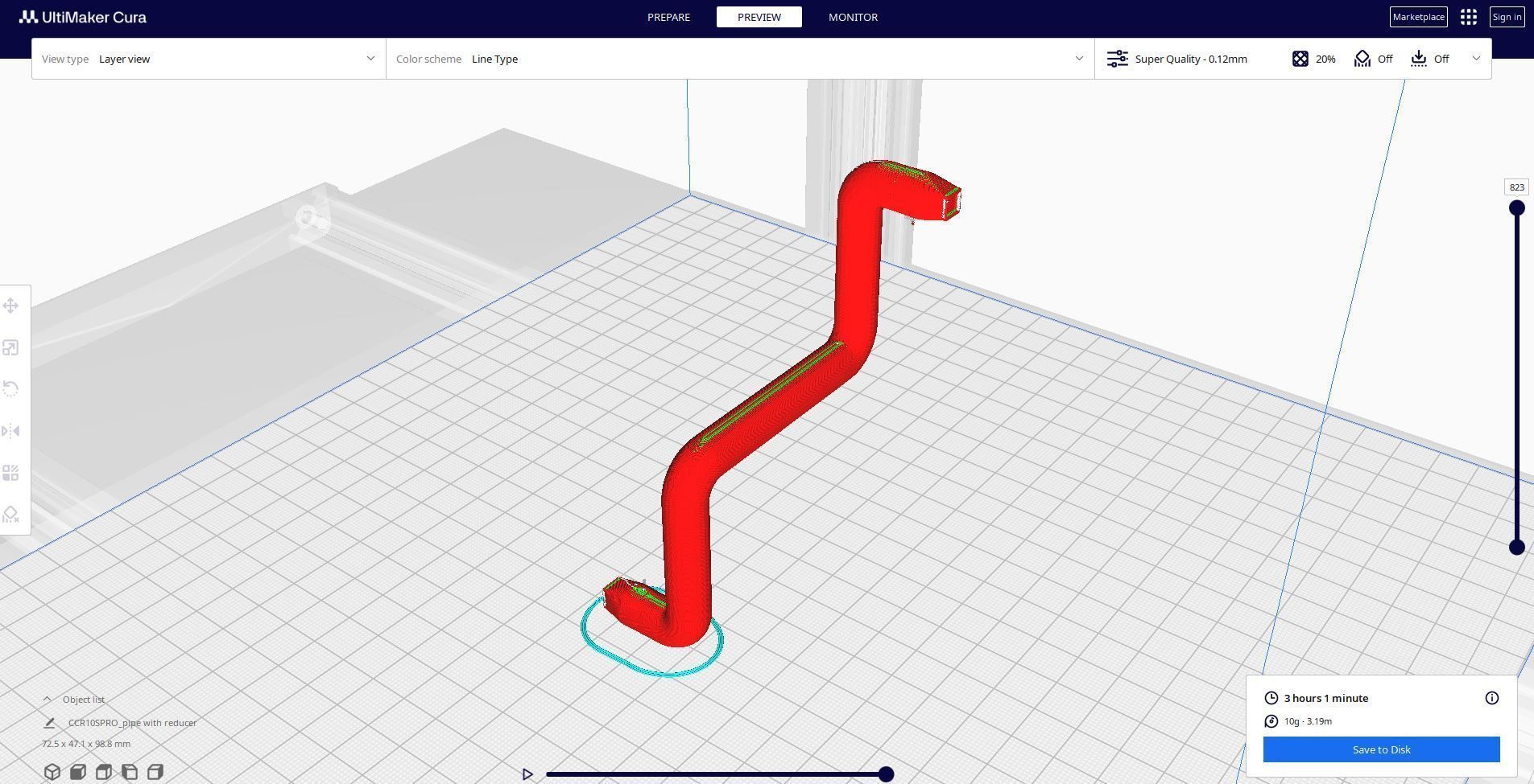 Pipe with reducer 3D print model_1
