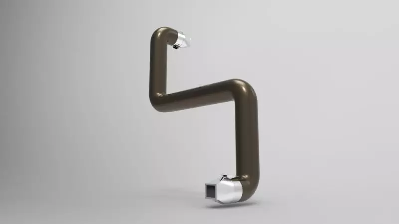 Pipe with reducer 3D print model_0