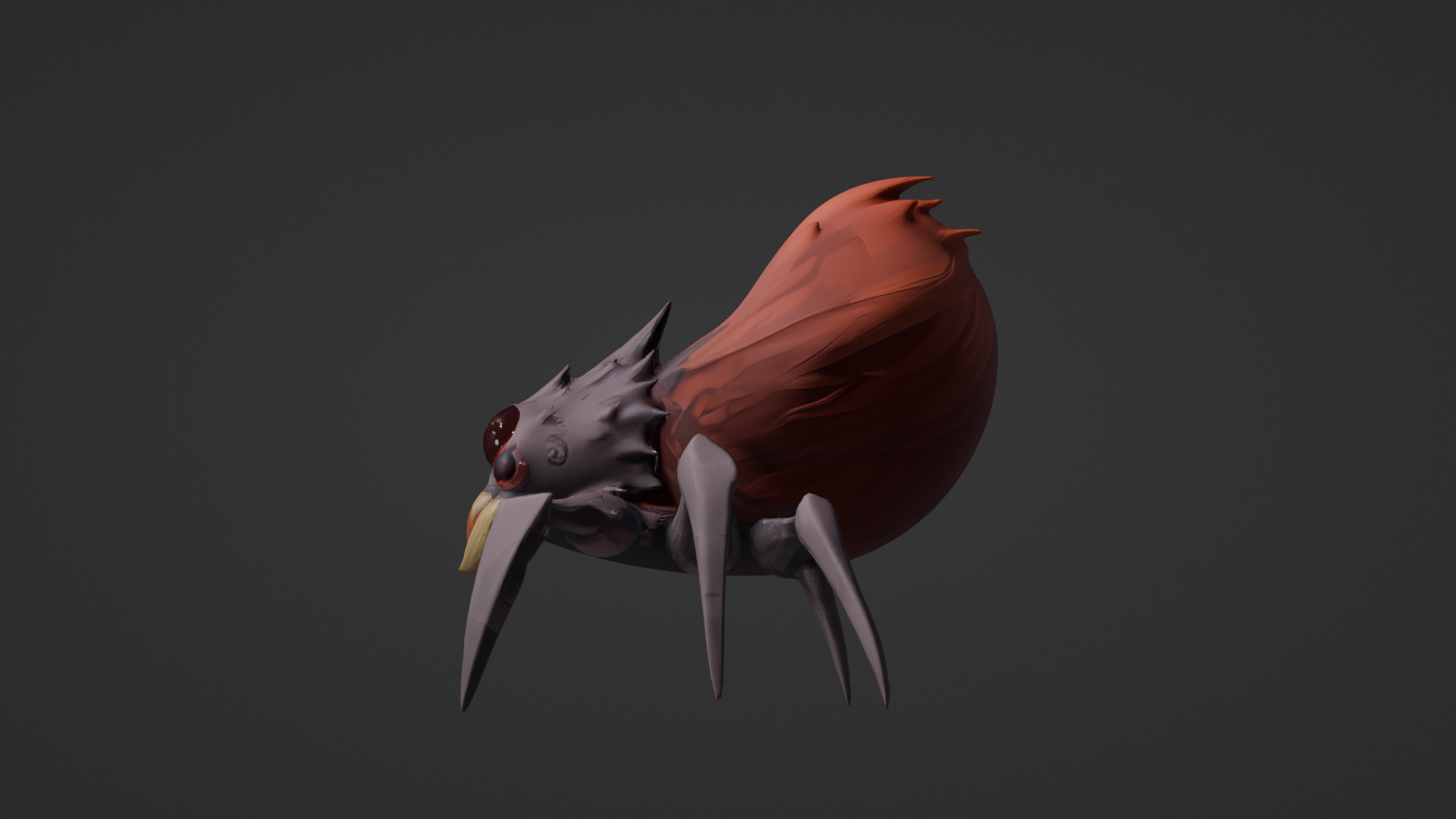 Stylized Cartoon Spider  Low-poly 3D model_4